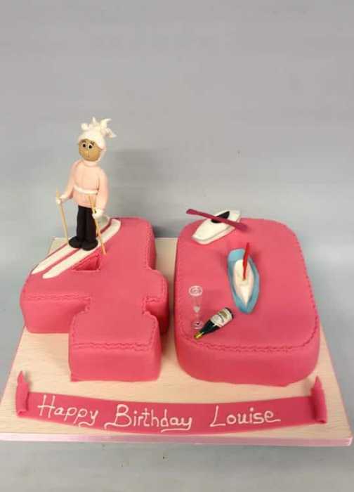 Birthday cake in the shape of 40