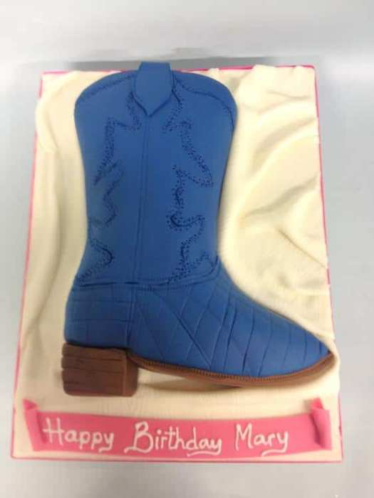 Cowboy boot birthday cake