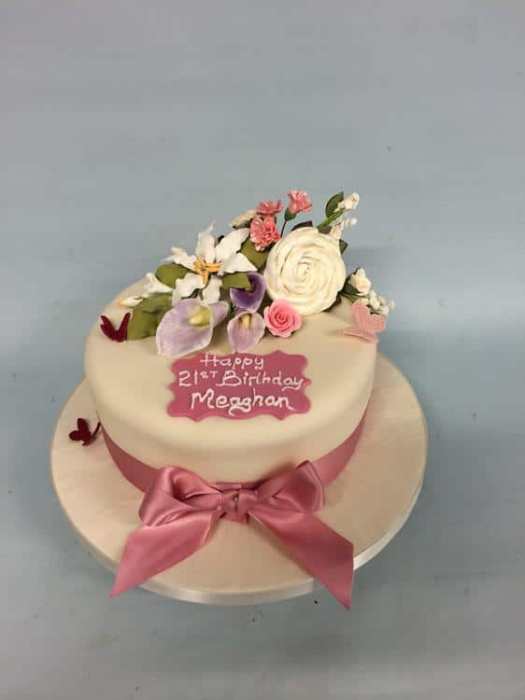 vintage flowers birthday cake