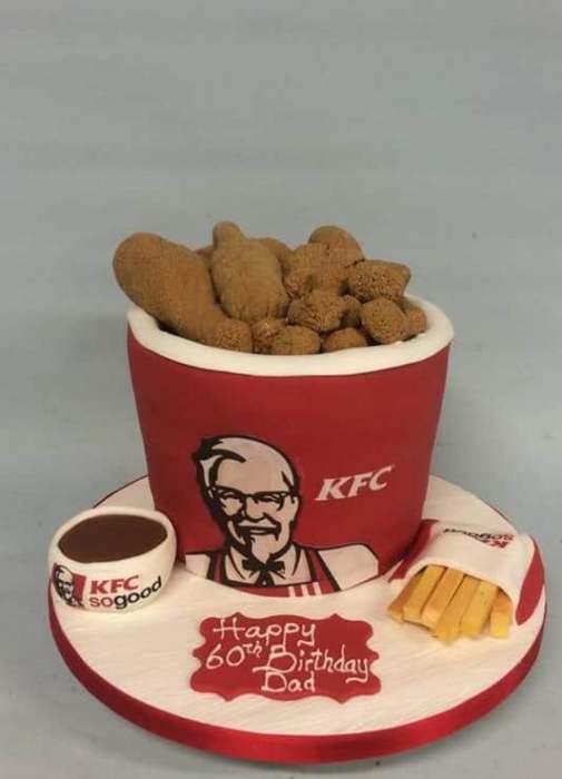 KFC chicken bucket birthday cake