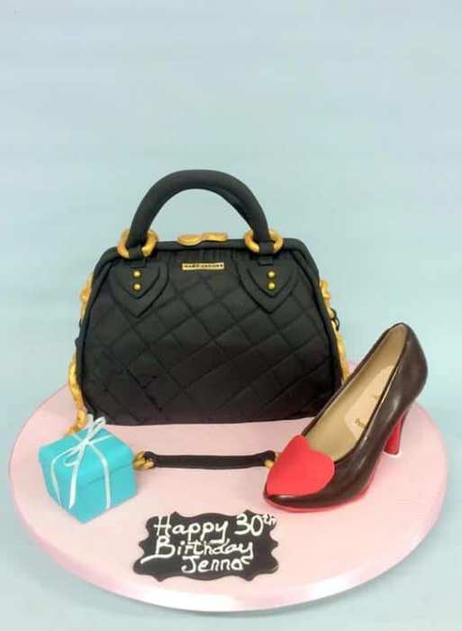 Designer hand bag and chocolate shoe