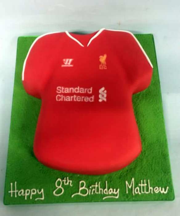 Football jersey birthday cake