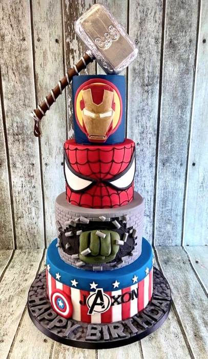 super hero birthday cake