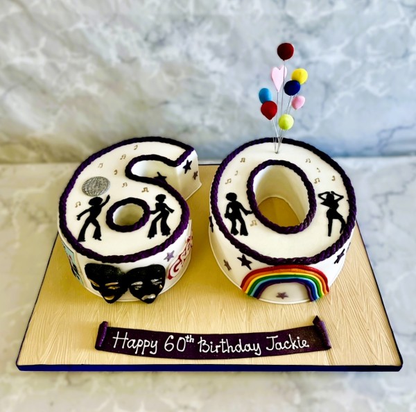 number 60 birthday cake