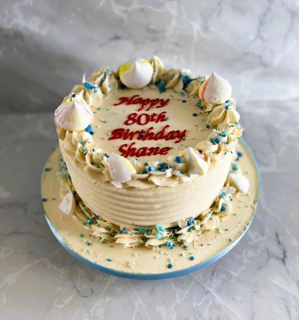 Buttercream finished birthday cake