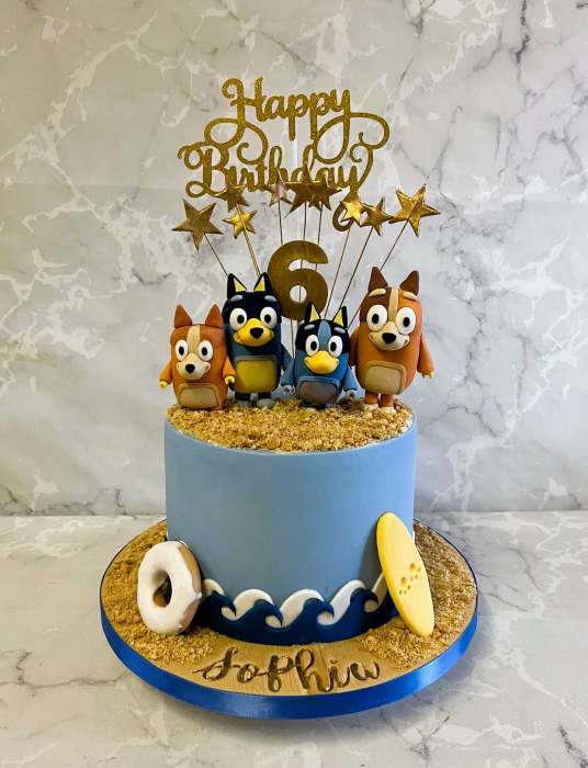 Bluey and Family  birthday cake