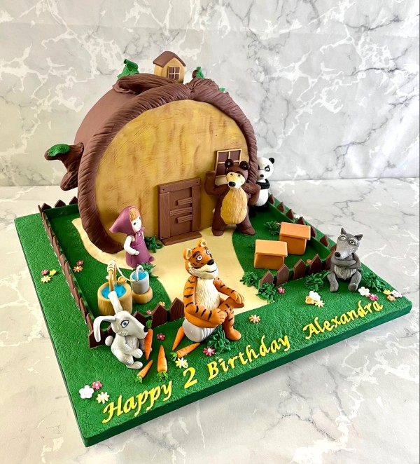 Masha-and-the-Bear-birthday-cake-