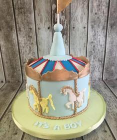 carousel baby shower cake