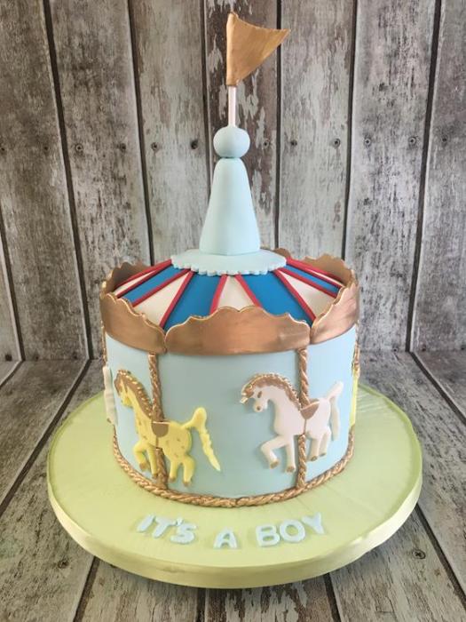 carousel baby shower cake