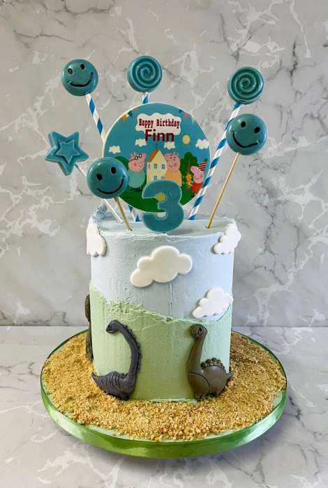 dinasaur-and-peppa-pig-birthday-cake-