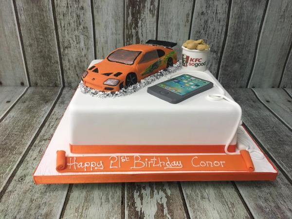 The fast and the furious car & KFC birthday cake