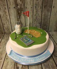 golf scene birthday cake