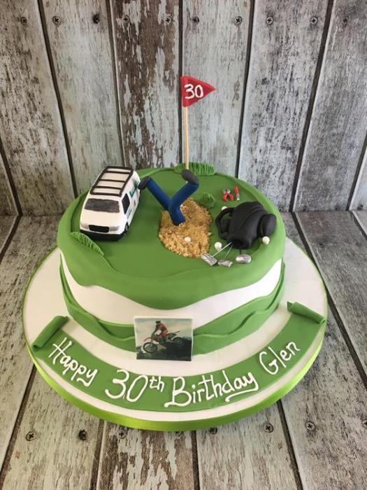 golf & van birthday cake