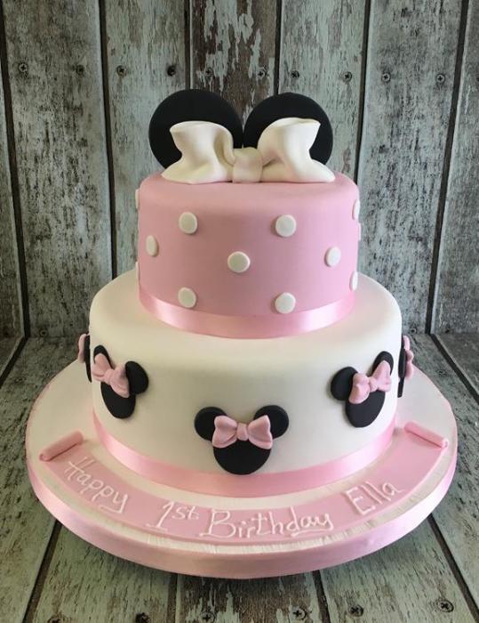 mini mouse girls pink birthday cake