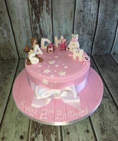 pink girls birthday cake