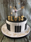 Elvis birthday cake with piano keys