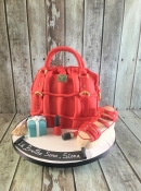 hand bag and shoe birthday cake
