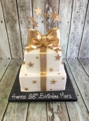 parcel birthday cake gold cake stars cake sugar bow dublin ireland