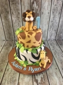 jungle 2 tier birthday cake