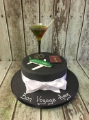 ladies birthday cake with aeroplane & cocktail glass