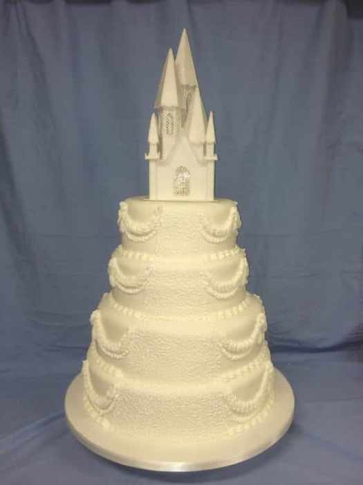 Extra large  wedding cake the Old World Hand piped swags