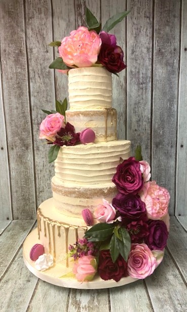 5-tier-butterream-and-semi-naked-wedding-cake-with-silk-flowers-