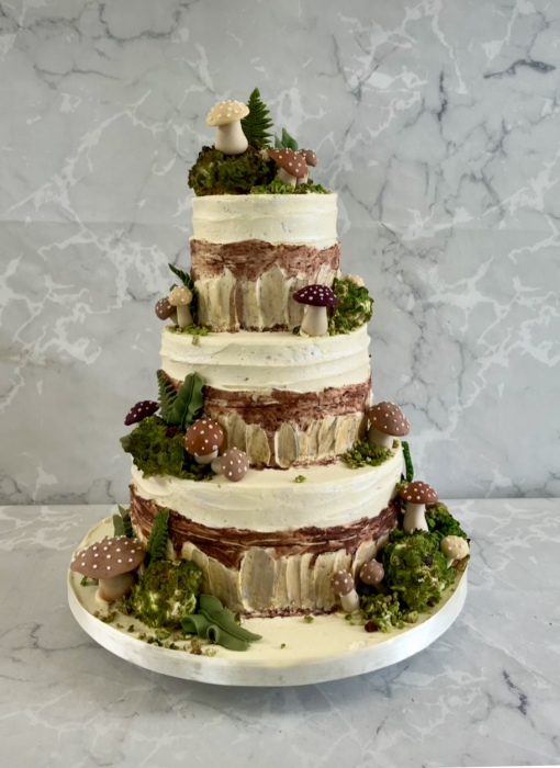 woodland buttercream wedding cake