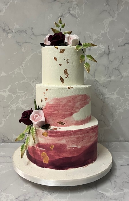 hand-painted-buttercream-wedding-cake-