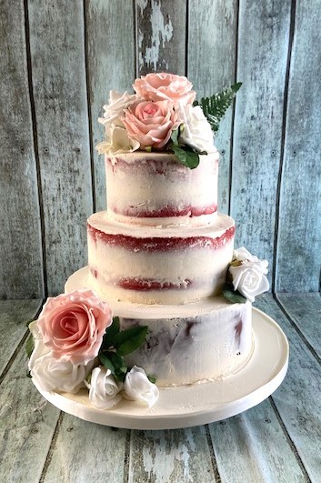 semi-nsaked-wedding-cake-with-silk-flowers-