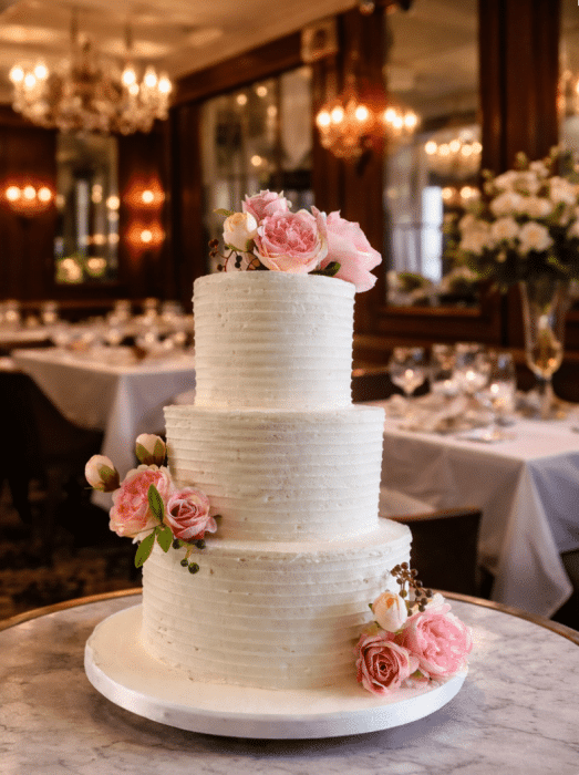 white-frosting-wedding-cake