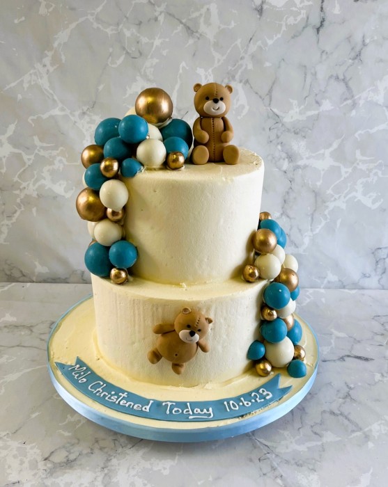 2-tier-buttercream-christening-cake-with-chocolate-balls-
