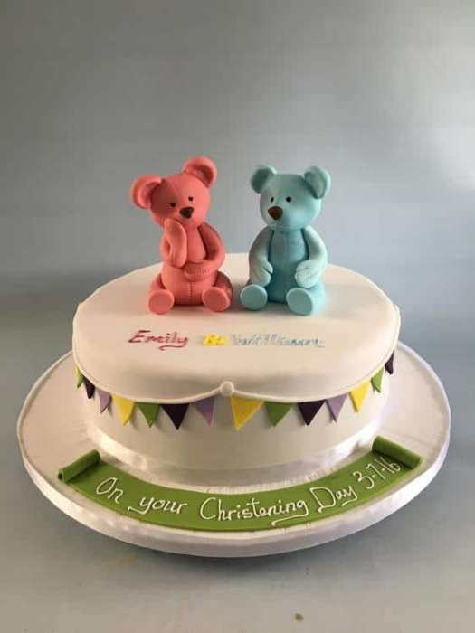 Christening cake twins 6