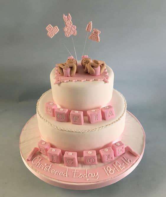 Christening cake for twins
