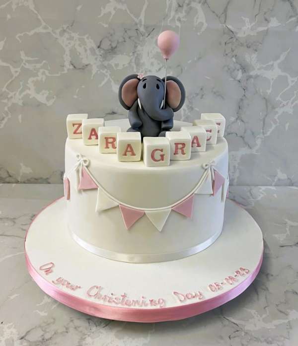 elepant-and-bunting-cheristening-cake-