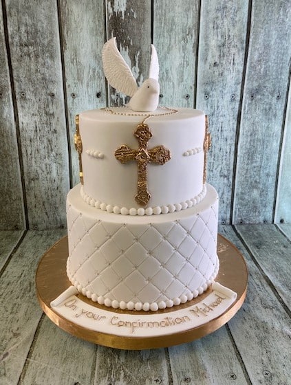 Simple Confirmation Cake - Decorated Cake by The - CakesDecor