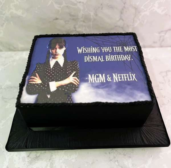 Wednesday's Birthday cake for the Adams family movie