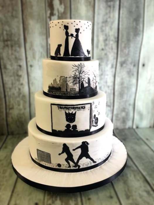 customised  Hand painted wedding cake