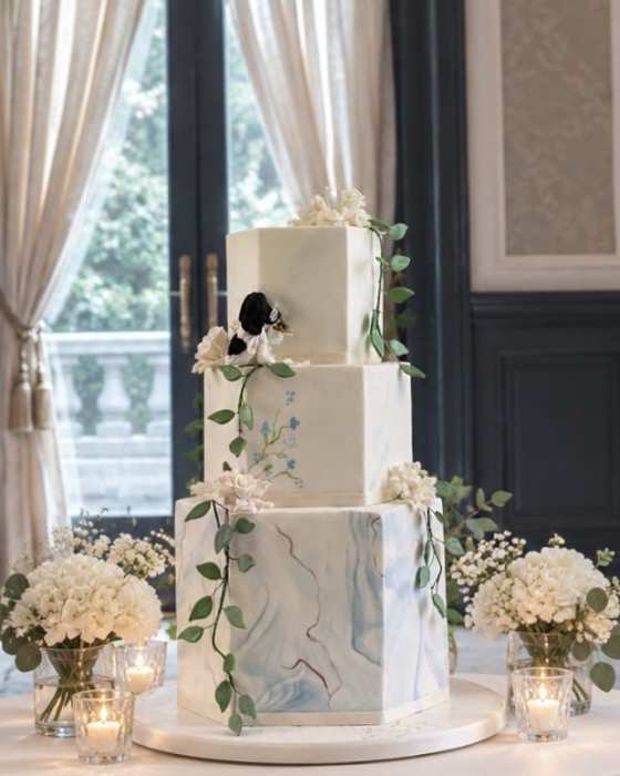 Hexoganol-Blue-marbled-wedding-cake Langton's hotel Kilkenny