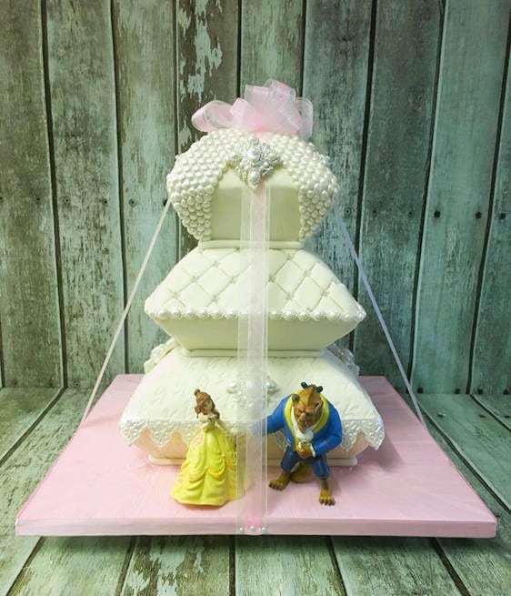 Beauty and the Beast cushion wedding cakes