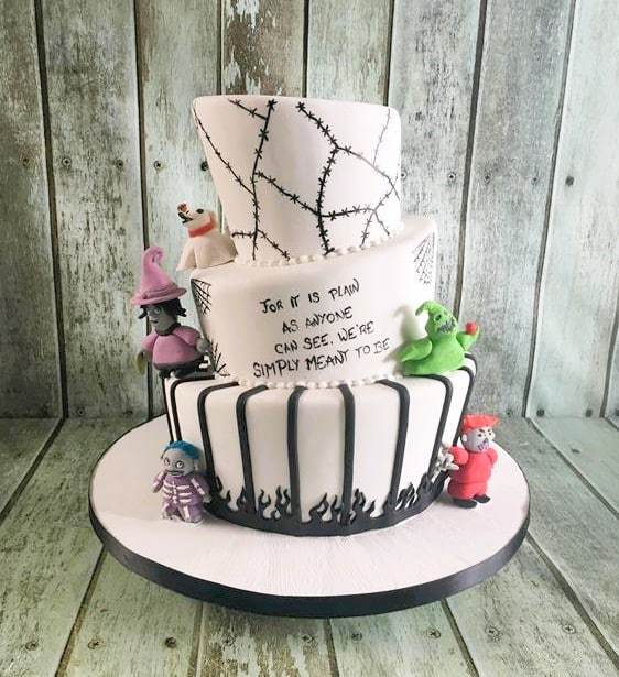 Nightmare before Christmas inspired wedding cake