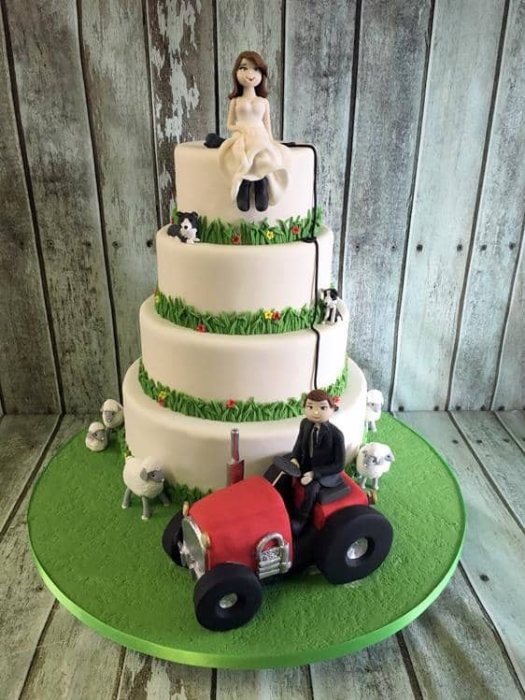 Farming wedding cake