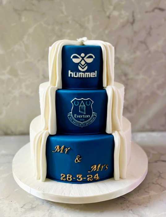 Everton Football  design split wedding cake
