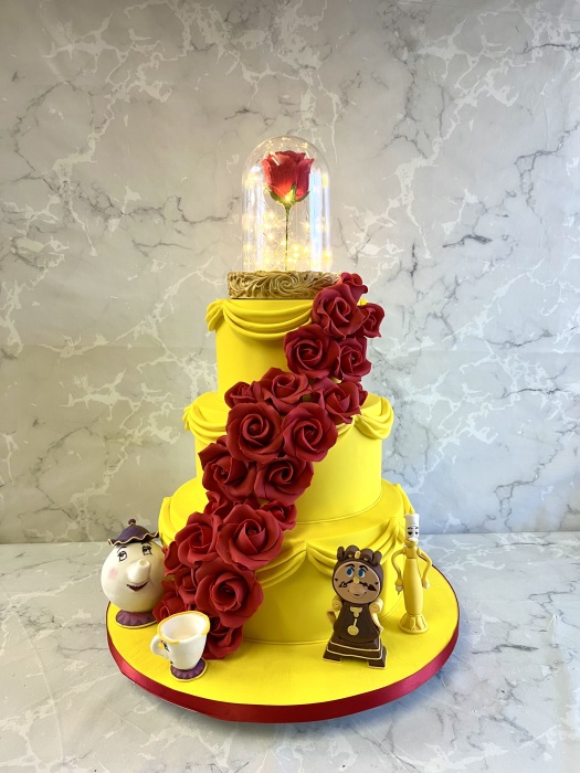 Beauty and  the Beast Inspired wedding cake
