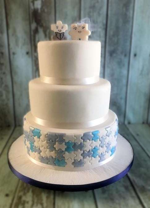 Jigsaw wedding cake