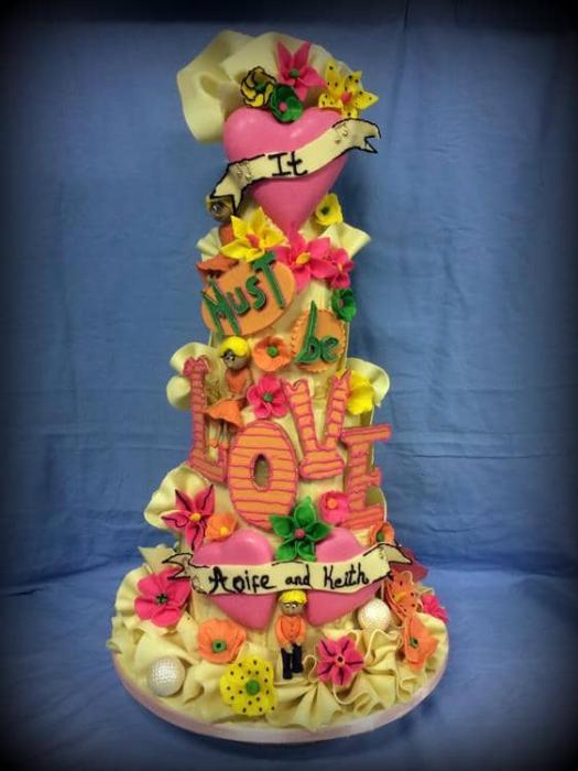 It Must Be Love wedding cake