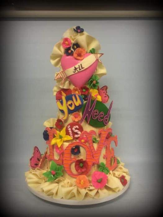All You Need Is Love wedding cake