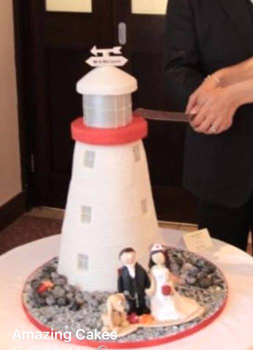 lighthouse wedding cake