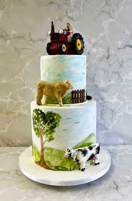 Farming wedding cake