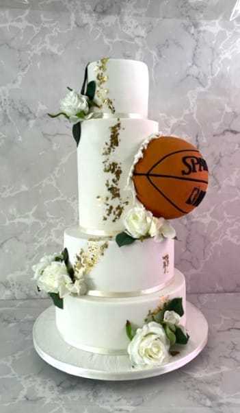 basketball-crashing-into-wedding-cake-