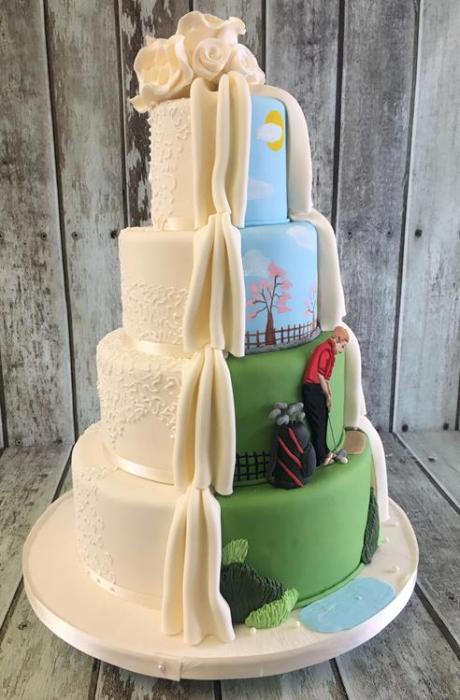 golf-splitwedding-wedding-cake